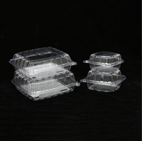 5X5 Inch Wegwerp Deli Doorzichtige Clamshell Voedselcontainer Met Scharnierend Deksel Voor Dessertcake Fruitsalade