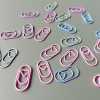 Clips de papel de Metal creativos y bonitos, Clip de carpeta de marcapáginas, accesorios de oficina de Color macarrón, Clips de bolsa de papel, papelería bonita delicada