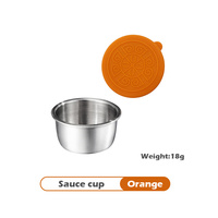 304 tasse à Sauce en acier inoxydable avec couvercle en silicone extérieur Portable vinaigrette à tomates plat de trempage tasse de stockage de condiments