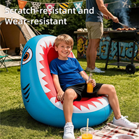 Fauteuil Gonflable Requin Pursuefree pour Enfants – Canapé Portable pour Enfants, Idéal Intérieur & Extérieur – Canapé Animal