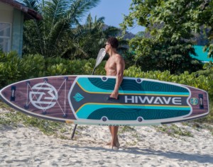 Alta calidad OEM 11 '* 34 ''* 6'' <span class=keywords><strong>Tabla</strong></span> de paleta de madera inflable pesca Paddleboard Stand up Surf Paddle Board con asiento Sup - Product Image 1
