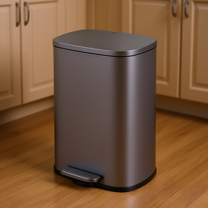 Simplehuman - Cubo de Basura Rectangular con Pedal, 13.2 Galones, Gris Mate, Acero Inoxidable, Cubo de Basura para Cocina, Diseño Minimalista - Product Image 2