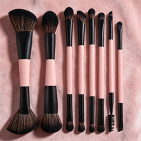 Nouveauté : Kit de maquillage professionnel pour le visage avec illuminateur scintillant et 8 pinceaux en fibres synthétiques