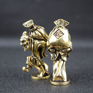 Figurine en laiton d'un vieil ivrogne, ornement de bureau, pièce unique, décoration de table, objet artisanal - Product Image 3