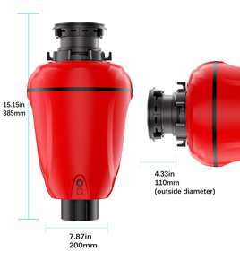 Hiệu quả điện màu đỏ tự động thép không gỉ liên tục nhà bếp chất thải Máy xay 0.75 HP DC động cơ giảm thanh Công nghệ hộ gia đình - Product Image 3