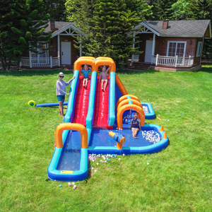 Châteaux gonflables et toboggans aquatiques haut <span class=keywords><strong>de</strong></span> gamme, structure gonflable aquatique ASTM à double toboggan, château gonflable Oxford pour enfants à domicile - Product Image 5