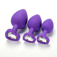 Jouet sexuel anal en silicone + ABS, couleur violette, ensemble de 3 pièces, tailles S/M/L, pour débutants, hommes, femmes, couples