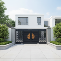 Portail de garage moderne rectangulaire de 2,4 m en alliage d'aluminium, simple battant, isolant thermiquement, étanche, avec revêtement poudré durable, pour villa