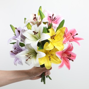 Lirio Artificial de Tallo Único, Adornos Florales Artificiales para Sala de Estar y Mesa de Comedor, Decoración Floral para el Pasillo de Boda, Venta al por Mayor - Product Image 3
