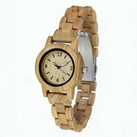 Montre en bois d'olivier de luxe avec logo personnalisé pour femmes, vente en gros