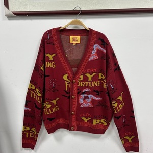Cardigan en tricot rouge à fleurs pour homme, pull à manches longues, col en V, boutons sur le devant, automne-hiver - Product Image 4