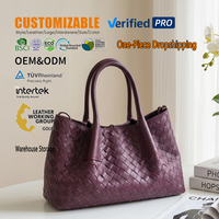 Sac fourre-tout à bandoulière en cuir véritable tressé, tendance printemps-été, design panier de légumes en coton, fermeture éclair, couleur unie
