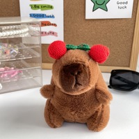 Fruit mignon Capybara en peluche porte-clés réaliste Capybara animaux en peluche jouet en peluche avec tortue sac à dos pendentif pour enfants sac