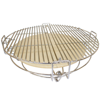 Système de cuisson Premium Divide & Conquer, kit d'accessoires pour barbecue Kamado avec four à pizza en céramique, grille en acier inoxydable, 4 pièces séparées