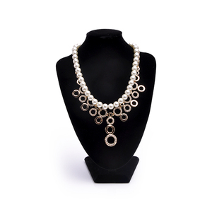 Tùy chỉnh kích thước thực tế đẹp mannequin nửa đầu nữ cao sang trọng thời trang nhung đồ trang sức Giới thiệu vòng cổ đứng hiển thị - Product Image 5