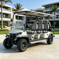 Voiturette de golf électrique Rainbow avec moteur 7KW, sièges personnalisables, couleurs de carrosserie au choix, 6 places, espace de chargement supplémentaire, batterie lithium 72V