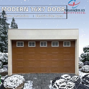 Porte de garage sectionnelle moderne américaine 16x7 Isolation Portes de garage coulissantes à clapet isolées pour usage résidentiel Pas cher - Product Image 2