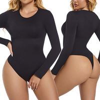 Vente en gros O cou grande taille Body Shaper à manches longues femmes ventre contrôle Shaper Shapewear Pour Femme Body Shapewear