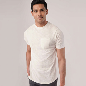 Camiseta Personalizable para Hombre, 100% Algodón, Tejido Grueso, Manga Corta, Cuello Redondo, Estilo Formal, Ultra Suave, con Bolsillo, Diseño Personalizado - Product Image 1