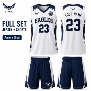 Maglie per Squadre Scolastiche per Bambini, Sublimazione Completa, Blu Navy e Bianco, Stemma Scolastico Personalizzato, Logo, Nome e Numero Inclusi, 100% Poliestere, Asciugatura Rapida - Product Image 2
