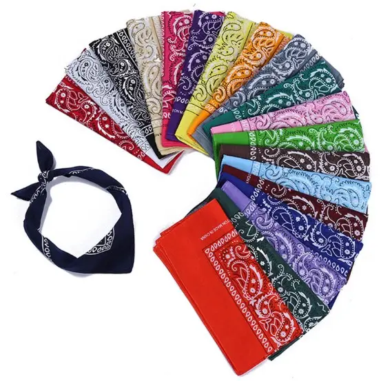 Double sided printed paisley bandana 100% cotton custom bandana in stock