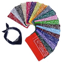Bandana de caxemira estampada dupla face, 100% algodão personalizado bandana em estoque