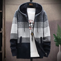 Vente en gros de sweats à capuche en tricot doublés de polaire sherpa pour hommes, à manches longues, bleu, avec fermeture éclair, logo personnalisé, conception OEM et ODM