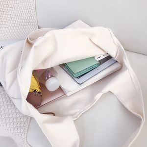 Tapiz personalizado <span class=keywords><strong>de</strong></span> lona blanco y negro Cavas Tote Bags <span class=keywords><strong>De</strong></span> Colores con bordado bolsillo cremallera para negocios - Product Image 4