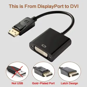 Giá tốt DisplayPort để DVI cắm chuyển đổi cáp nam nữ dp nữ để DVI nam Adapter cho màn hình máy chiếu hiển thị