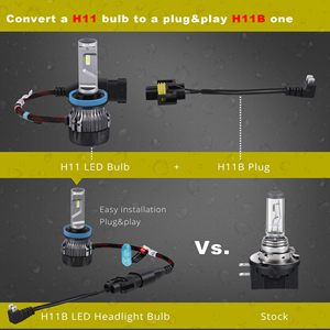 Xe LED bóng đèn cơ sở h8b h9b h11b ổ cắm Nữ adapter dây nịt dây điện cho H11 bóng đèn để h11b - Product Image 2