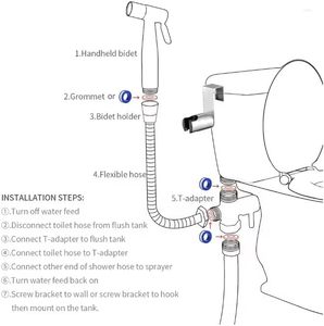 Pulvérisateur de bidet WC portable haute pression en ABS argenté avec installation facile, idéal pour hôtels, garantie 2 ans pour salle de bain - Product Image 6