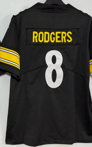 Jersey Sepak Bola Pendek Bordir Baru Pittsburgh 97 Cameron Heyward 4 DK Metcalf 8 Aaron Rodgers 90 T.J. Pakaian Sepak Bola Amerika - Product Image 5