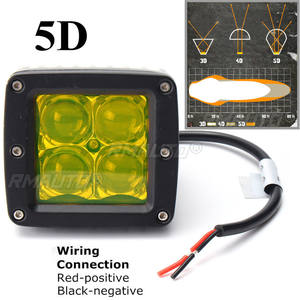 Barre LED 5D 4 pouces 12V 8000K, projecteur combiné spot et flood, pour camion, voiture, SUV, 4x4, bateau, VTT, phares LED - Product Image 3