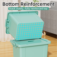 Bac de rangement en plastique PP grande capacité avec couvercle, épaissi et durable, pour vêtements et jouets, multicolore, fabricant sur mesure