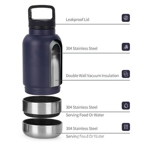 Botella de Agua 3 en 1 para Perros Gaby, Botella de Agua Portátil de 32 Onzas, Comedero para Mascotas, Tazón de Viaje para Mascotas, Botella de Agua de Acero Inoxidable con Tazón para Perros - Product Image 3