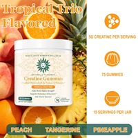 Gummies à la créatine aux fruits tropicaux, créatine monohydrate 5g par portion, 75 gummies, complément alimentaire sportif