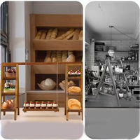 Présentoir à desserts en bois à 3 niveaux, plateau à gâteaux, étagère à dim sum, présentoir de cupcakes en bois massif pour bureau, centre de table pour mariage et fête