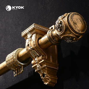 Pkkimo — supports de <span class=keywords><strong>rideau</strong></span> en fonte, double noir, supports pour fenêtres, tube en bois, 1 pièce et <span class=keywords><strong>4</strong></span> pièces - Product Image 2