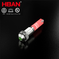 Lampe de signalisation métallique HBAN Factory, tête bombée de 6 mm, acier inoxydable, affichage sur panneau d'équipement, voyants lumineux 12 V 24 V 220 V LED