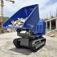 Blauer Mini-Hydraulik-Drehmuldenkipper mit motorbetriebenem, vollhydraulischem System für den Materialtransport im Baugewerbe