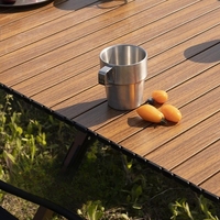 Table de camping pliante avec réchaud à gaz intégré et chaise enfant, pour une expérience de camping moderne