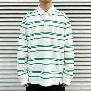 Maillot de rugby rétro personnalisé à rayures, en coton lourd, manches longues, polo décontracté, <span class=keywords><strong>streetwear</strong></span>, maillot de rugby pour <span class=keywords><strong>homme</strong></span> - Product Image 2