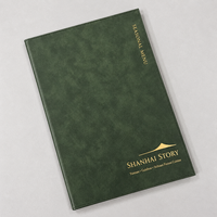 Menu de restaurant personnalisé en cuir PU, estampage à chaud doré, catalogue de menus rigide rembourré pour bistro, cuisine et haute cuisine