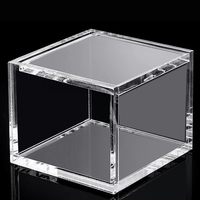 Cube en plastique d'affichage de bijoux en acrylique transparent personnalisé de haute qualité avec couvercle en plexiglas Rose éternelle