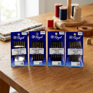 ND0062 6cs Gold Eye Chenille Needles | Royal Gold Eye Chenille Needles Size 18 20 22 24 <b>Sewing</b> Needle <b>Set</b> - Product Image 3