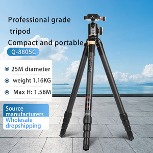 Trépied en fibre de carbone Q8805C sans colonne, trépied professionnel <span class=keywords><strong>pour</strong></span> la photographie - Product Image 2