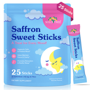 SOLOTREE özel etiket 25 Packs çocuk safran Pixie Sticks doğal lezzet çocuklar odak destek ruh dengesi içecek takviyeleri - Product Image 1
