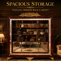 Ensemble de bureau de direction royal de luxe en bois massif avec bibliothèque, design classique pour villa, bureau ou salle d'étude