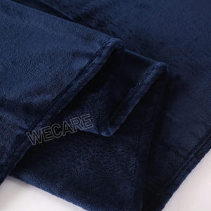 Manta de terciopelo azul marino súper suave y lujosa, manta de una sola capa de franela <span class=keywords><strong>Cora</strong></span>, manta de Color sólido para otoño e invierno con logotipo - Product Image 5