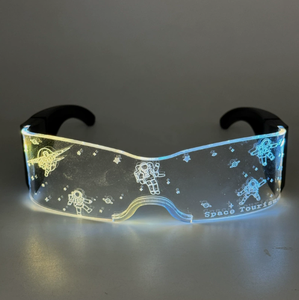 Gafas Acrílicas Plegables con Luz LED, Alimentadas por Batería CR1220, <span class=keywords><strong>Redshark</strong></span> RS-0211, 10 Colores para Conciertos, Fiestas, Bares, Discotecas, Eventos - Product Image 2